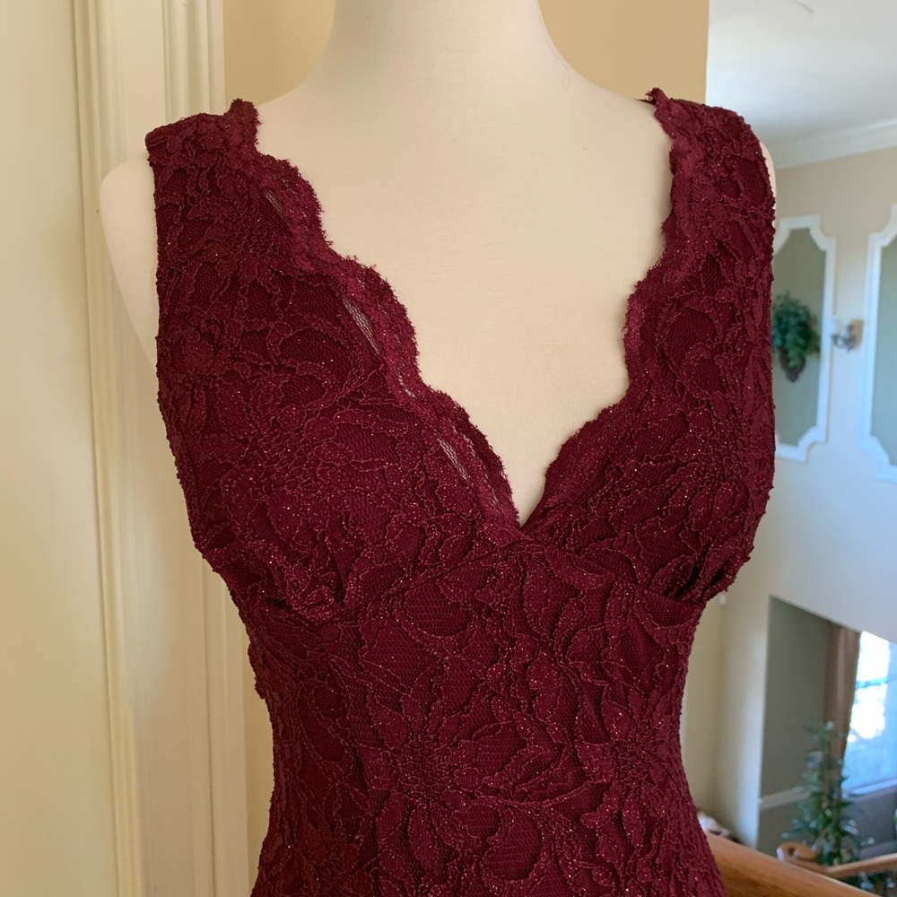 Glitter Red Evening Gown - Picture 5 of 7